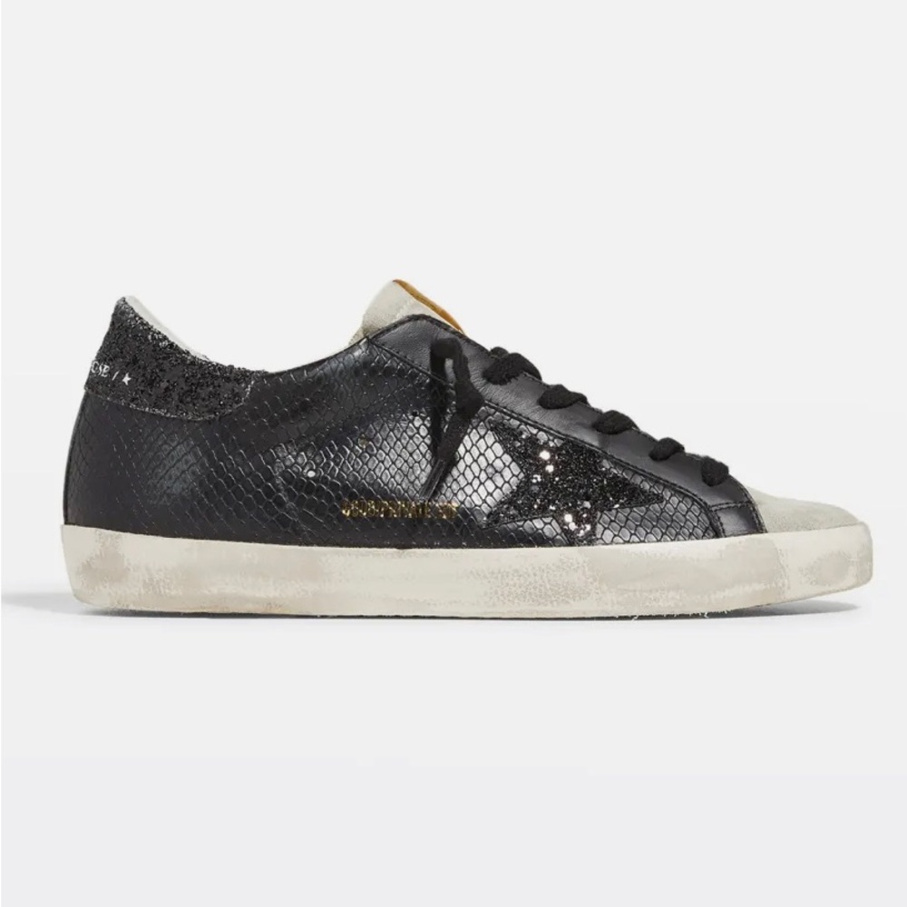 Golden Goose Superstar Leather Glitter Low-Top Sneakers -Neiman Marcus Exclusive
